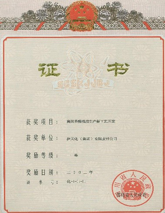 四川省科技进步一等奖